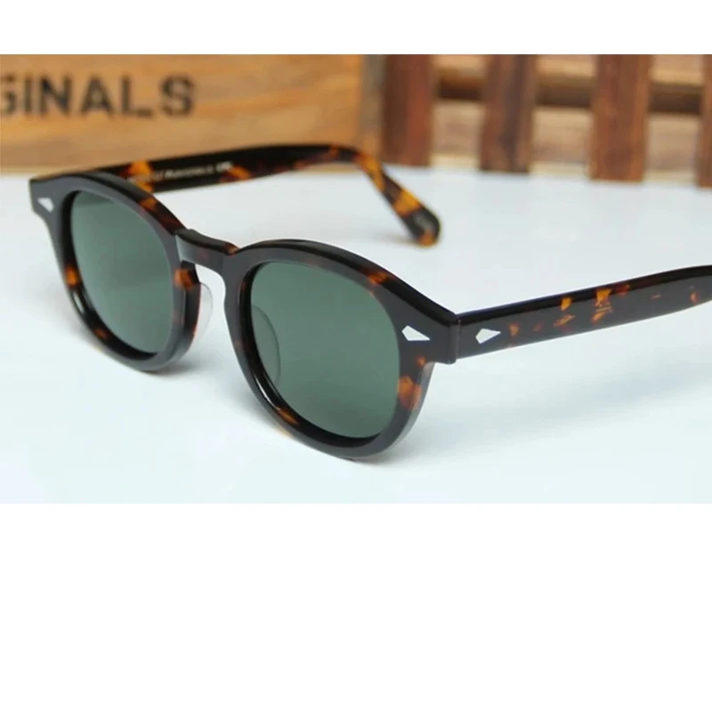 Sonnenbrille Mann Johnny Depp Lemtosh Polarisierte Sonnenbrille Frau Luxusmarke Vintage Acetat Rahmen Grün Fahrerschirm – Detail 2