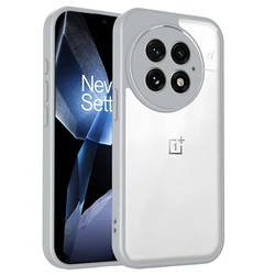 Durable Transparent Silicone Case with Shockproof TPU Bumper and Hard PC Back - OnePlus 12R (Gray)