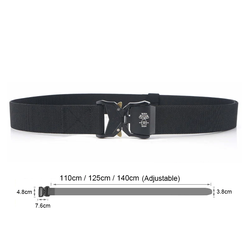 Tactical Belt 140cm Elastic Belt for Men Aluminum Alloy Buckle Quick Release Tactical Outdoor Belt Male Military Accessories