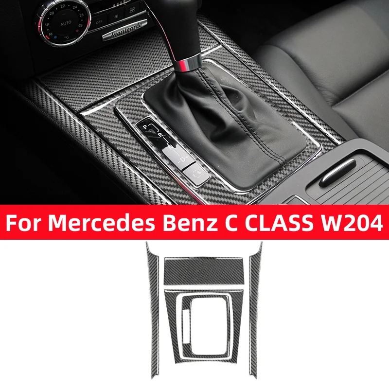 For Mercedes Benz W204 2007-2013 C Class Car Gear Shift Box Panel Decor Cover Trim Decal Carbon Fiber Auto Interior Accessories For Mercedes Benz W204 2007-2013 C Class Car Gear Shift Box Panel Decor Cover Trim Decal Carbon Fiber Auto Interior Accessories