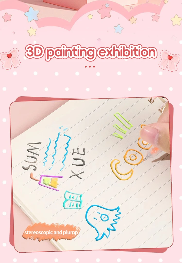 6/8/12/18/24 Farben 3D-Gelee-Stifte/einziehbare Glitzer-Gelstifte, Handschriftstifte zum Schreiben von Notizen, Kunst, Malen, Zeichnen, DIY – Detail 3