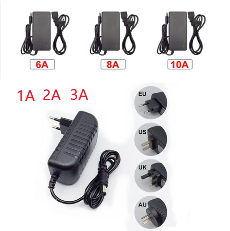 DC 5V 12V 24V lighting transformer AC 110V 220V switching power supply 1A 2A 3A 5A 6A 8A 10A LED adapter for CCTV lamp | Освещение