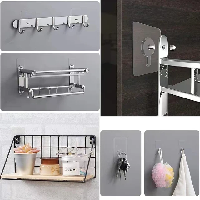 Autocollants à vis sans poinçon, crochet mural sans marquage, image Invisible sans trace, crochet de suspension pour cuisine et salle de bains, 10 pièces 5