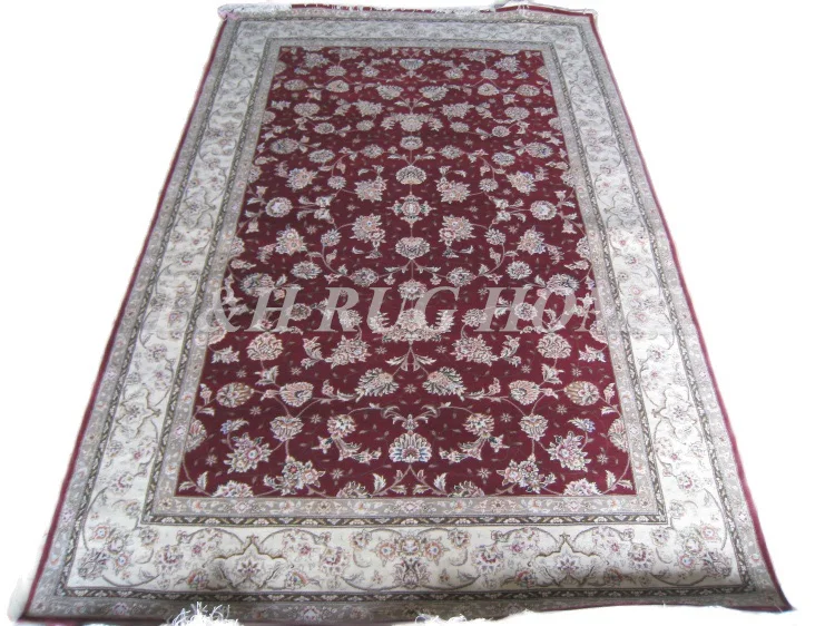 

Free shipping 6'X9' 160 Line Hand-knotted Wool and silk Oriental Persian carpet handmade carpet