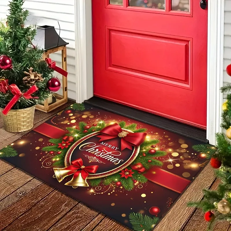 Merry Christmas welcome door mat bathroom Kitchen bedroom room floor mat absorbent non-slip home decoration
