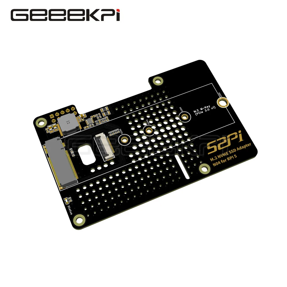 Geeekpi-raspberry pi N04 Placa de Expansão Superior M.2 2280 Pcie para Nvme Compatível com Raspberry Pi5