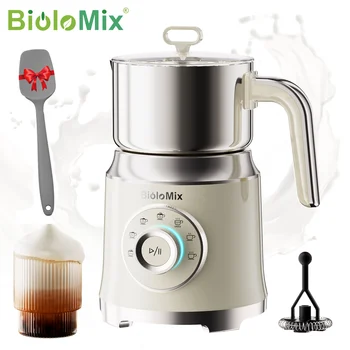 BioloMix Electric Milk Frother Automatic, Foamer for Coffee Cappuccino Latte 7 in 1 Hot and Cold Foam Maker Milk Frother Foamer 1
