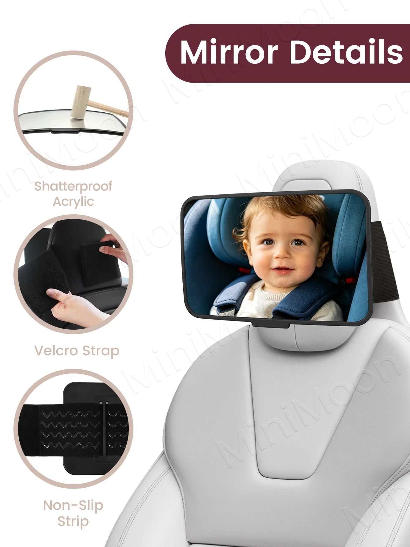 Adjustable Baby Mirror for Tesla 3