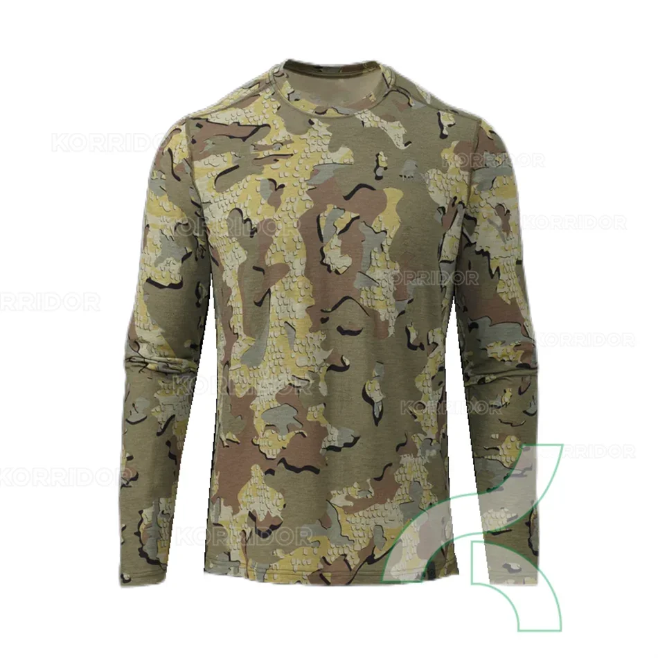 Camouflage Long Sleeve Fishing Shirt Outdoor Sun Protection T-Shirt Tops Quick Dry Breathable Fishing Clothing UPF 50+ Jerseys