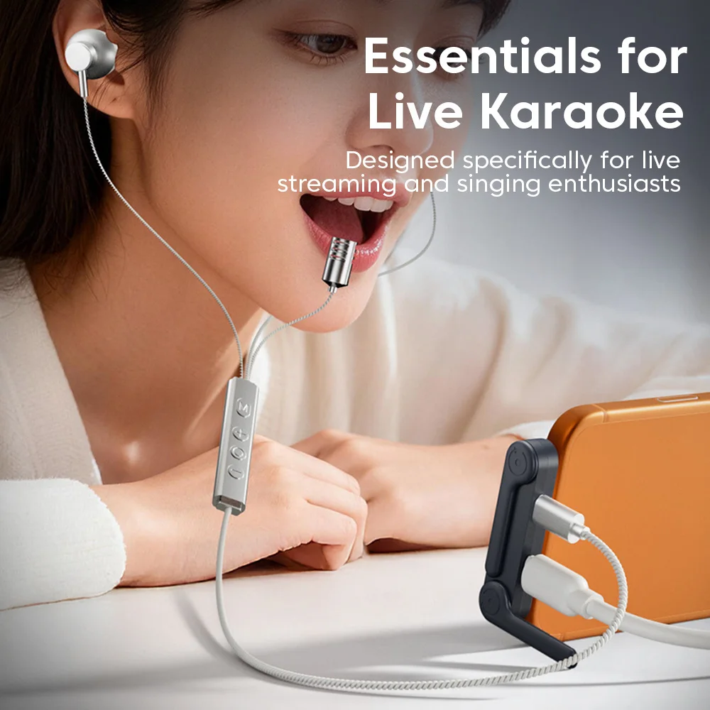 2-in-1 USB C 헤드폰 어댑터 (폰 거치대 포함) 타입 C OTG 커넥터 (아이폰 17, 16, 15/삼성용 고속 충전 및 오디오 지원)