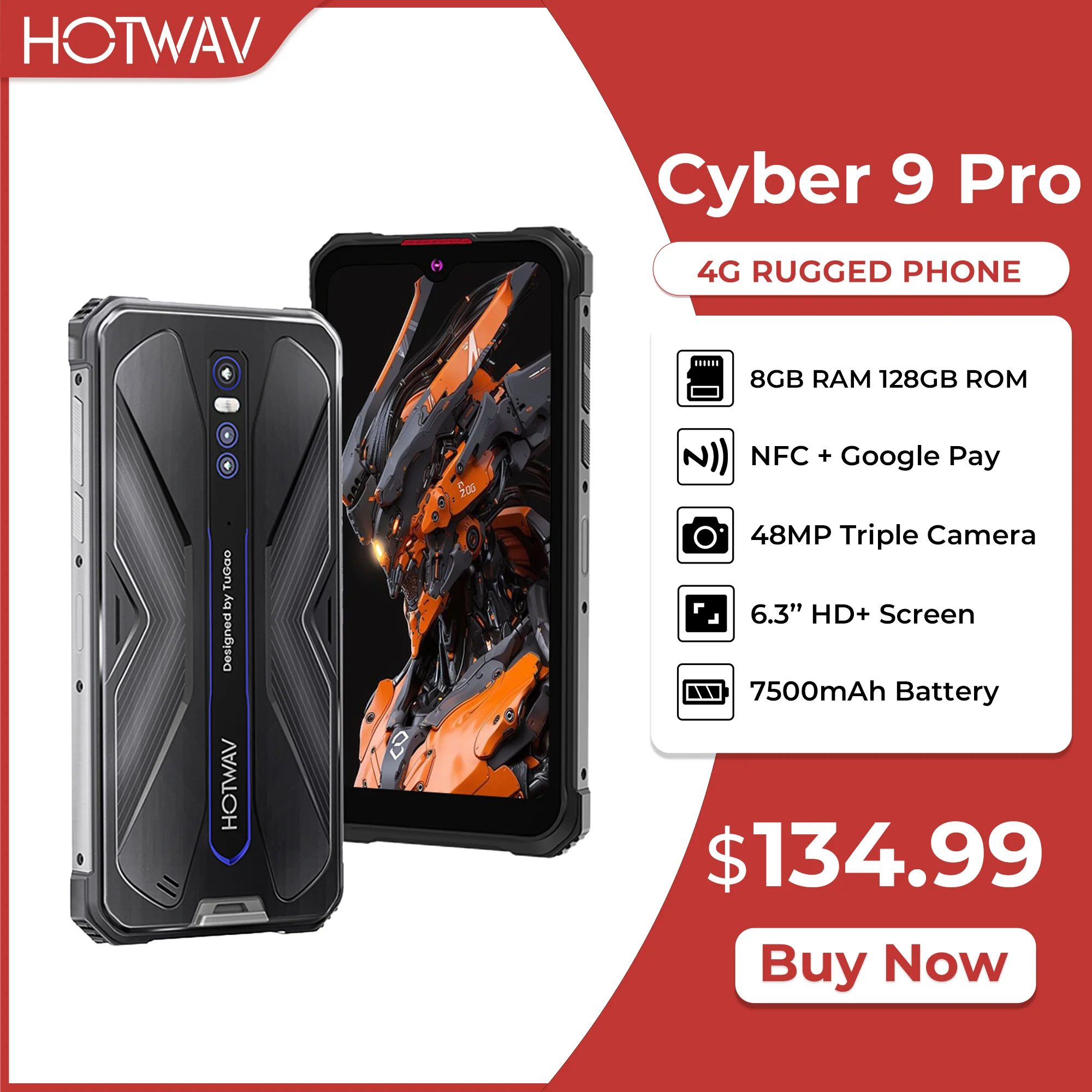 HOTWAV-smartphone-Cyber-9-Pro-4G-Helio-P60-Octa-Core-pantalla-HD-de-6-3 ...