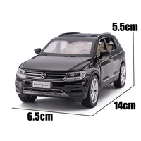 1/32 Volkswagen Tiguan L SUV Toy Car Model Diecast Alloy Miniature Pull Back Sound & Light Collection Gift for Children Boys Kid 2