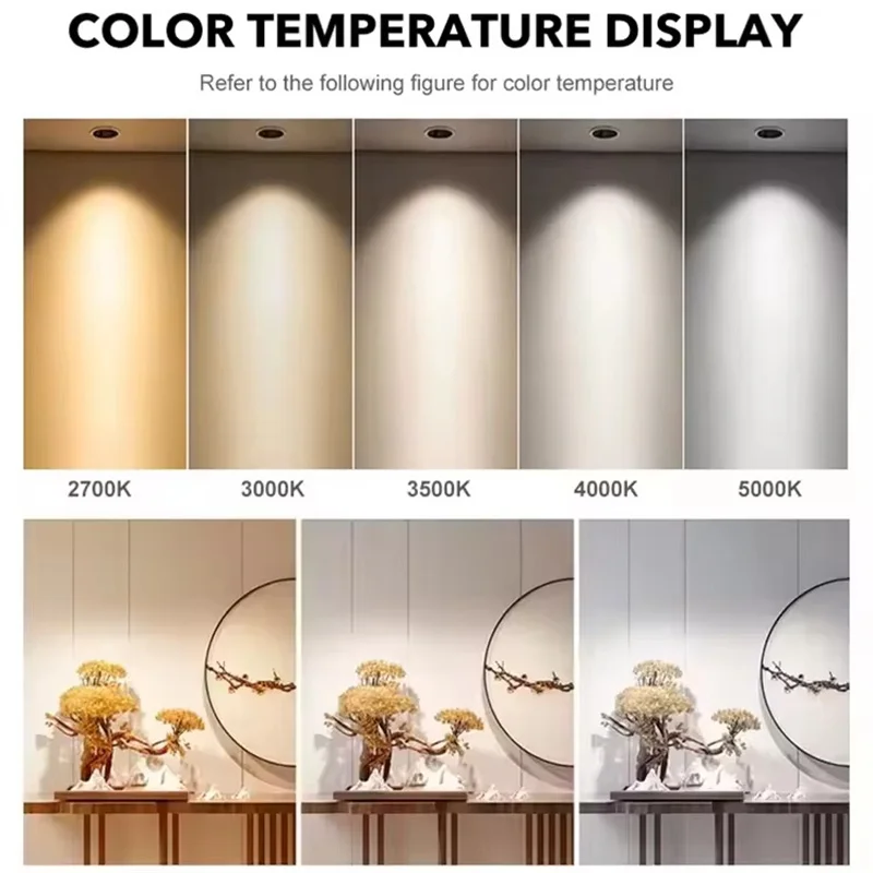 미니 매립형 LED COB 다운라이트 디밍 가능 12W 15W 18W 110V 220V 알루미늄 눈부심 방지 소형 스포트라이트 5W 7W 10W 실내 조명용