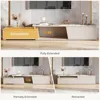 Extendable TV Stand for TVs Up to 100", Modern Entertainment Center with 3 Drawers Storage, Faux Marble Media Console for Livin 5