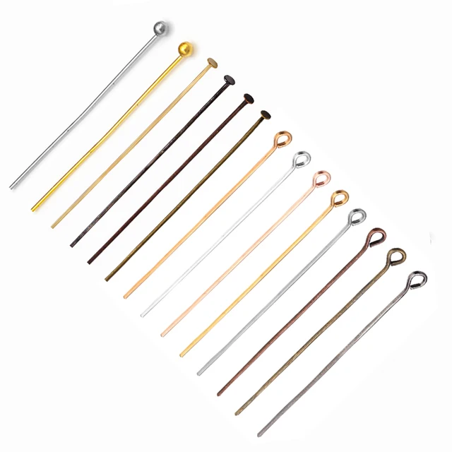 50-100PCS/lot 70mm Metal Flat Head Pins Eye/Ball Head Jewelry Pins