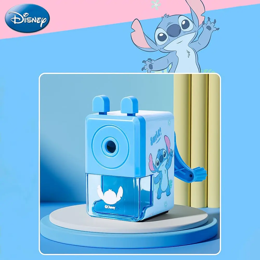 1 Stück Disney offiziell lizenzierter Frozen Stitch Elsa Olaf Bleistiftspitzer, blau, niedliche Cartoon-Lernwerkzeuge, tragbares Schreibwarenzubehör – Detail 4