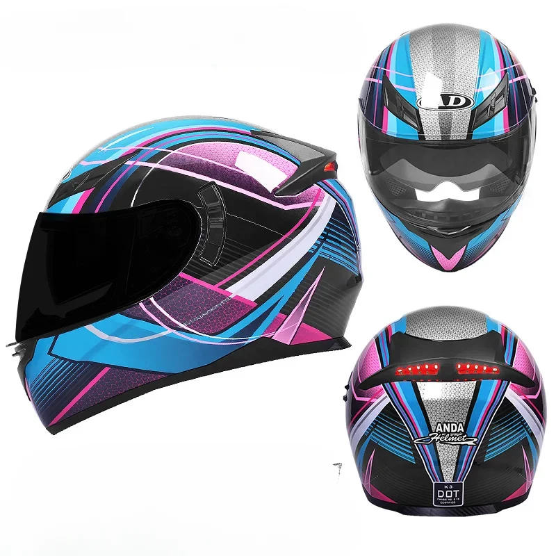 Ǯ ���̽� ������� ���, ���� ����, �����ε� ���̽� LED �̵�, DOT Cascos �Ķ� ���� ���� �� Capacete Casco moto