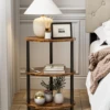 Table for Small Spaces, Rustic Wood and Metal Couch End Table, Nightstand for Bedroom or End Table Living Room, Easy to Assemble 5