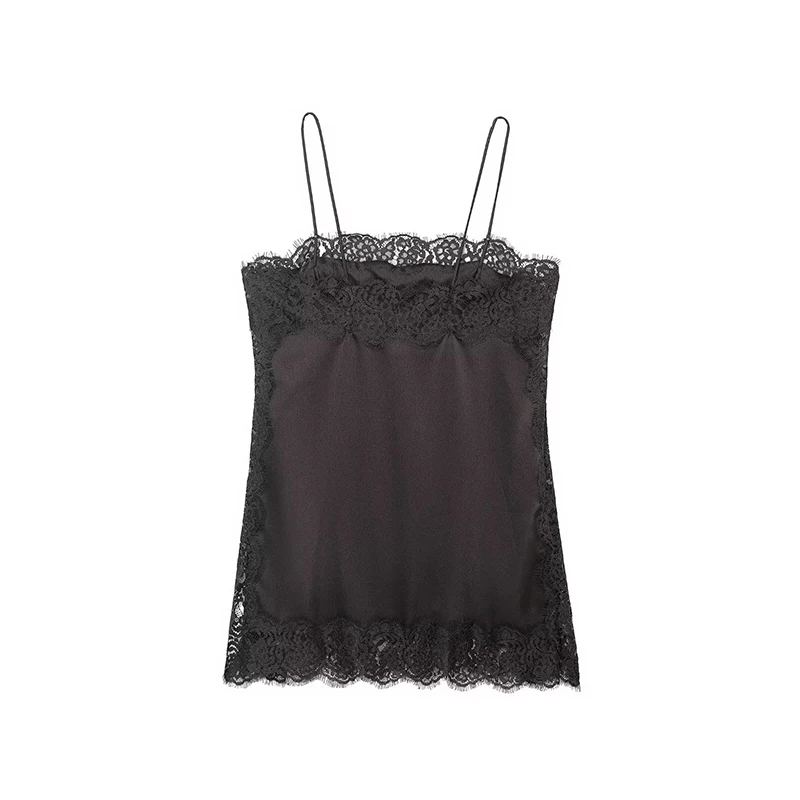 Women Lace Midi Skirts Two Piece Sets 2025 New Chic Fashion Satin Lace Sling Top Women's Suits Sexy Elegant Woman Outfits