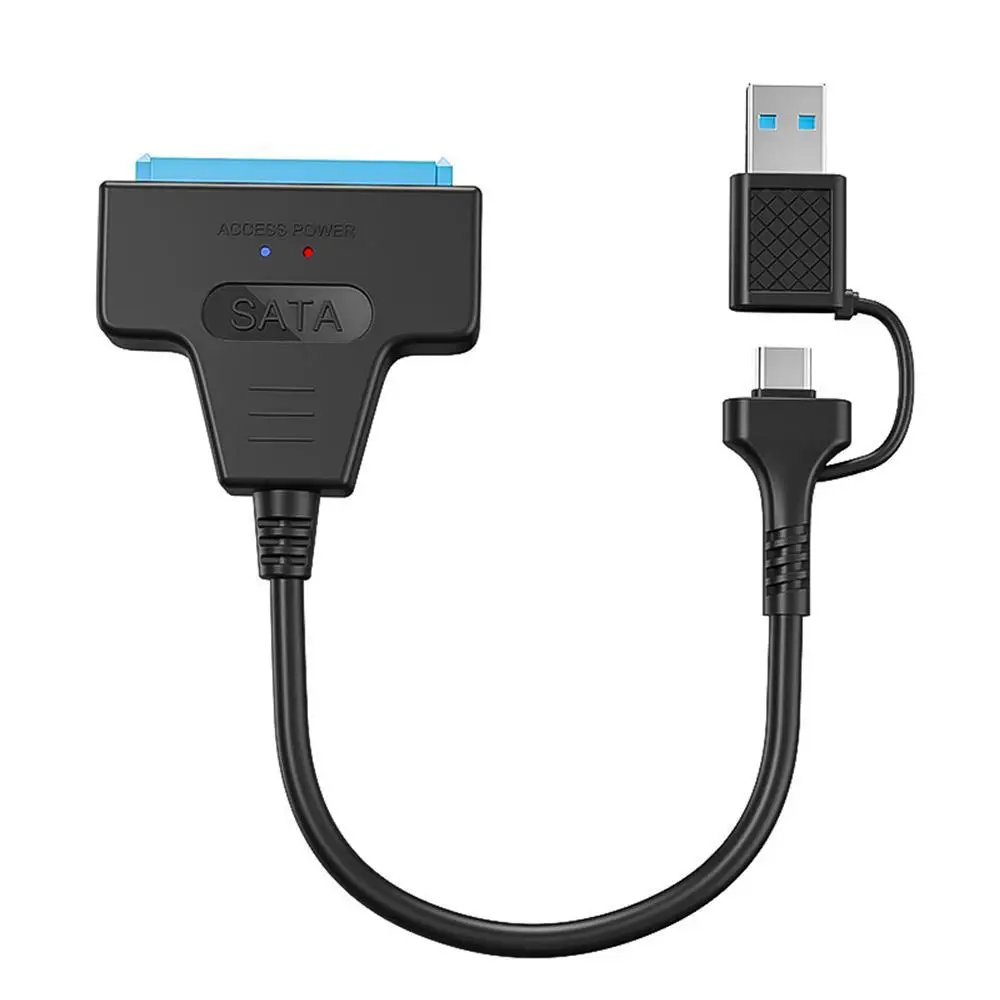 

Адаптер для жесткого диска 2 в 1 с SATA на USB-кабелем USB 3,0/3,1, совместимый с 2,5-дюймовыми жесткими дисками и поддержкой SSD UASP