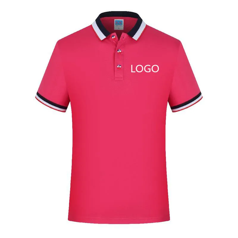 

016 New men's short-sleeved polo shirt custom LOGO