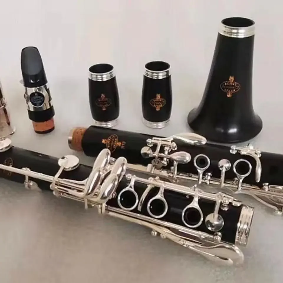 Professional Bb Clarinet R13 PRESTIGE Ebony Clarinets Ebony Wood Silver Plating Key Musical Instruments Case Mouthpiece Reeds