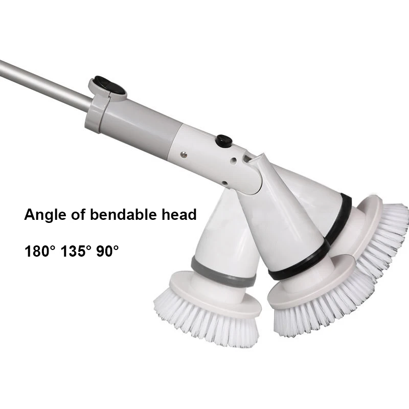 Electric Spin Scrubber with Long Handle Cordless Cleaning Brush Automatic Auto Tile Grout Bath Multifunctional Turbo Spin Scrub, US