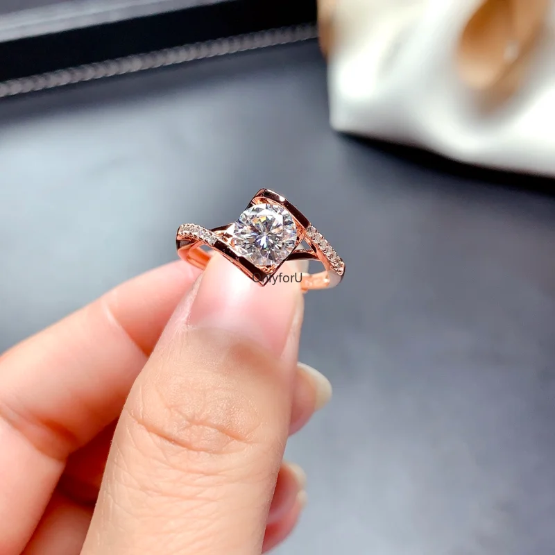 0.5CT 1カラットvvs dカラーモアッサナイトダイヤモンドの婚約指輪 ...