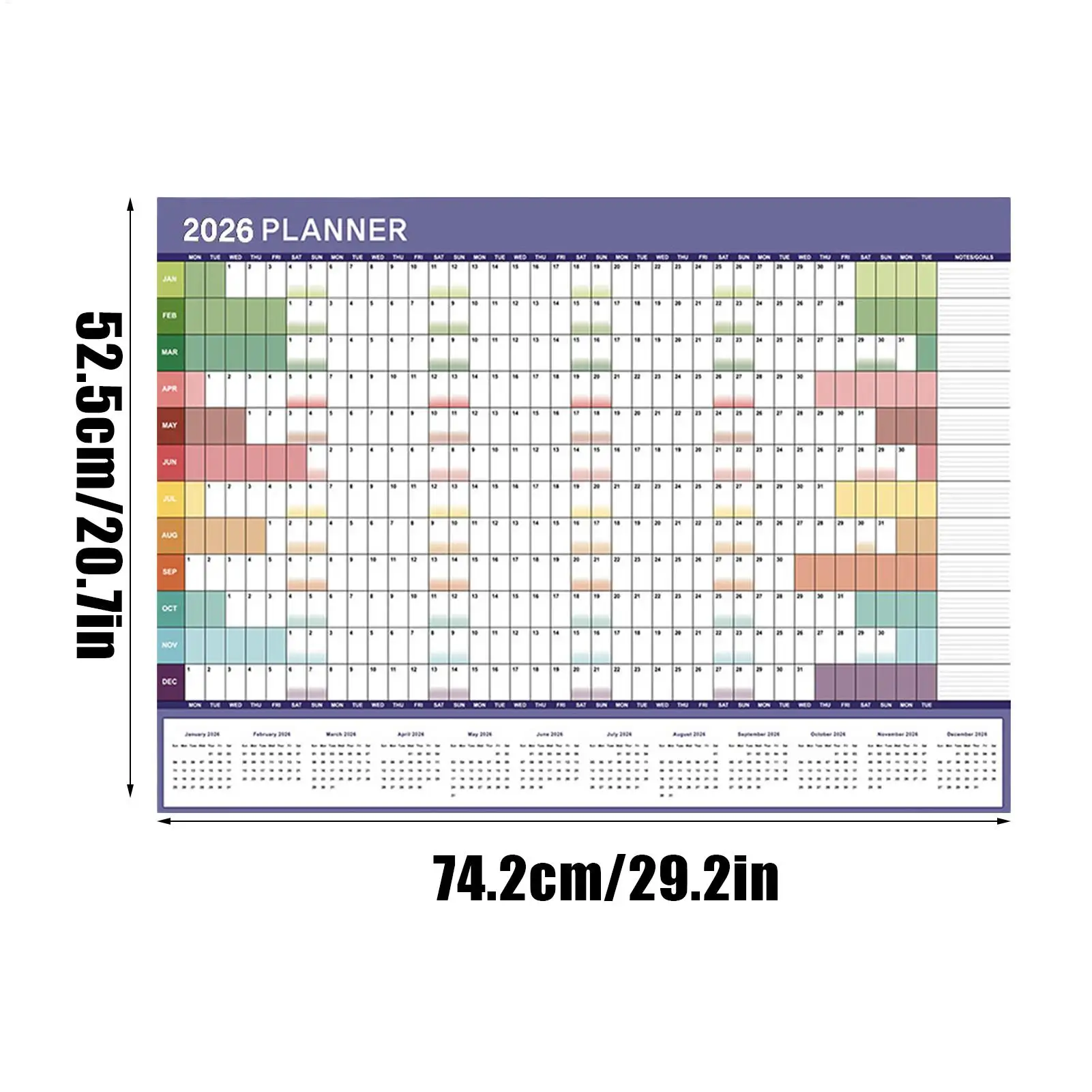 2026 Monthly Wall Calendar Full Year Wall Calendar Reusable Management Organizer Planner Creative Wall Calendar Planning Chart