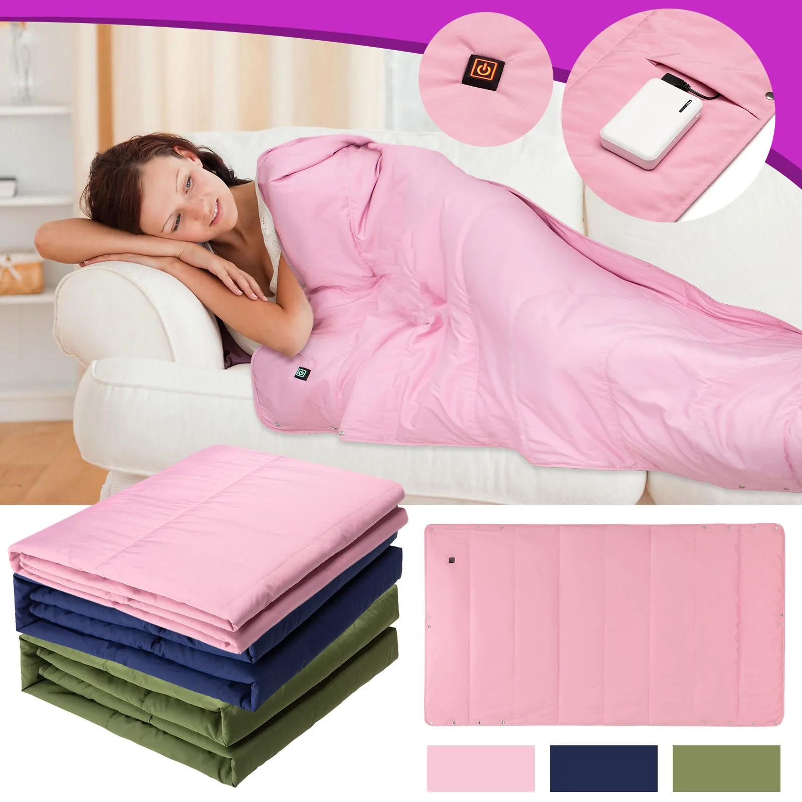 Charging Electric Blankets Warm Heating Shawl Office Quilt Washable  Cold-proof And Constant-warming Blanket Sleep Cover USB - AliExpress