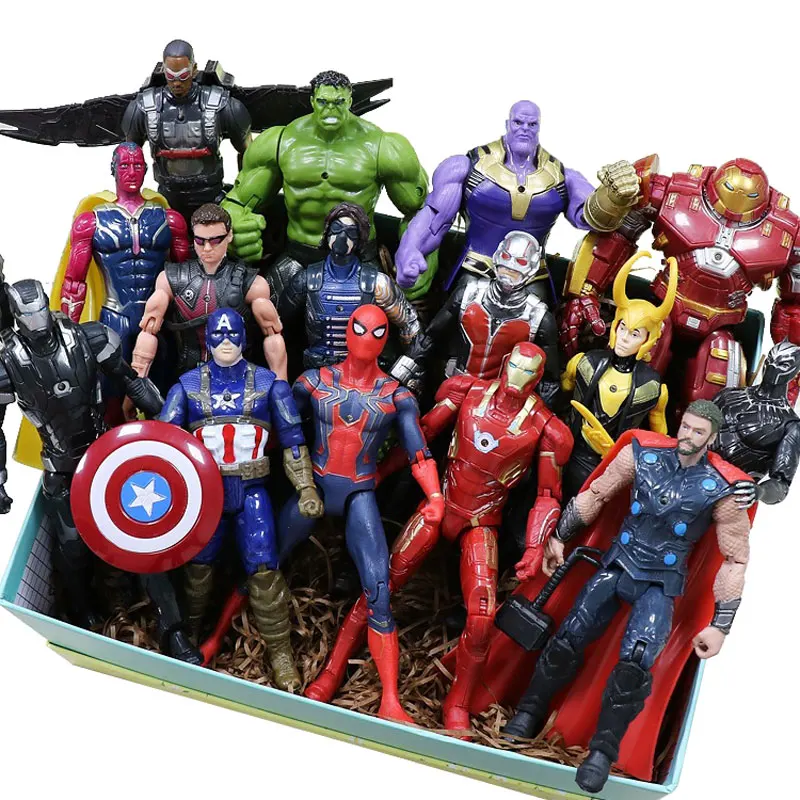 Méga coffret 7 figurines articulées Spider Man Hulk Captain America Marvel  Aveng