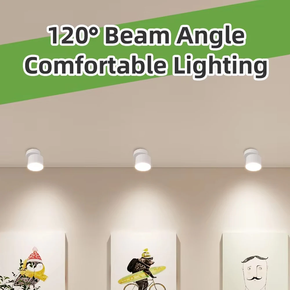 GX53 다운라이트 350 ° 회전식 스팟 Led 조명 교체 가능한 전구 천장 조명 거실 주방 침실 복도 벽 램프