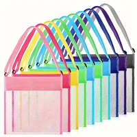 Foldable Mesh Beach Bag with In-Line Wheels - Adjustable Colorful Shell  Tote for Beach , Durable Polyester Makeup Bag with Stro 2