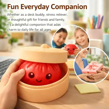 Glitter Dumpling Squishy Toys Squishies Dumplings with Mystery Steamer Box, Stress & Anxiety Relief Toys for Kids & Adults 1
