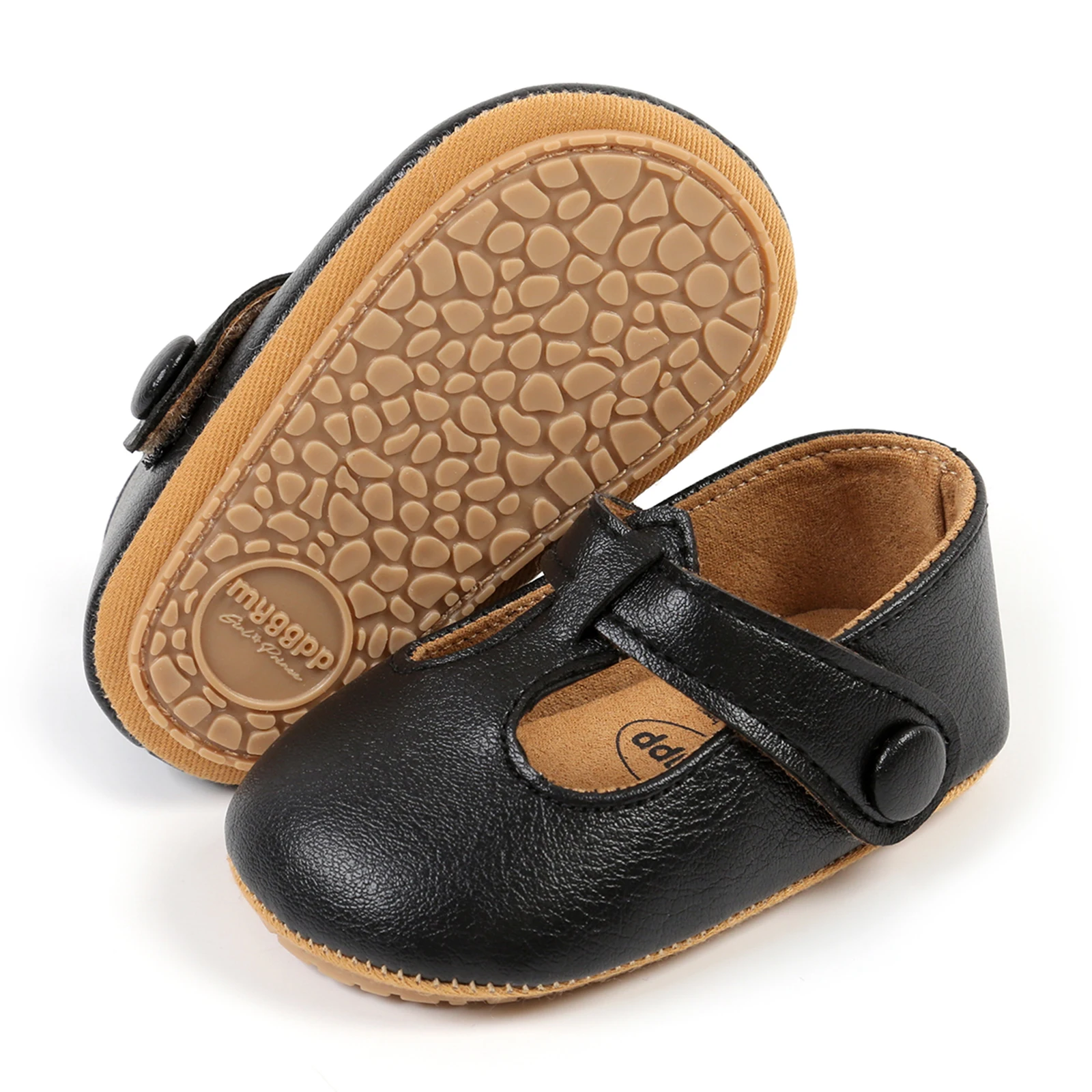 EWODOS Toddelr Baby Girls Premium PU Flats Babies Leather Shoes Infant First Walker Crib Shoes for Party Baby Princess
