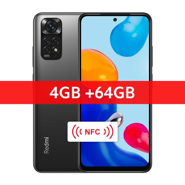 Global Version Xiaomi Redmi Note 11 Mobilephone NFC Snapdragon 680 Octa Core 33W Pro Fast Charging 50MP Quad Camera 90Hz 5000mAh cell phone with dual sim Android Phones