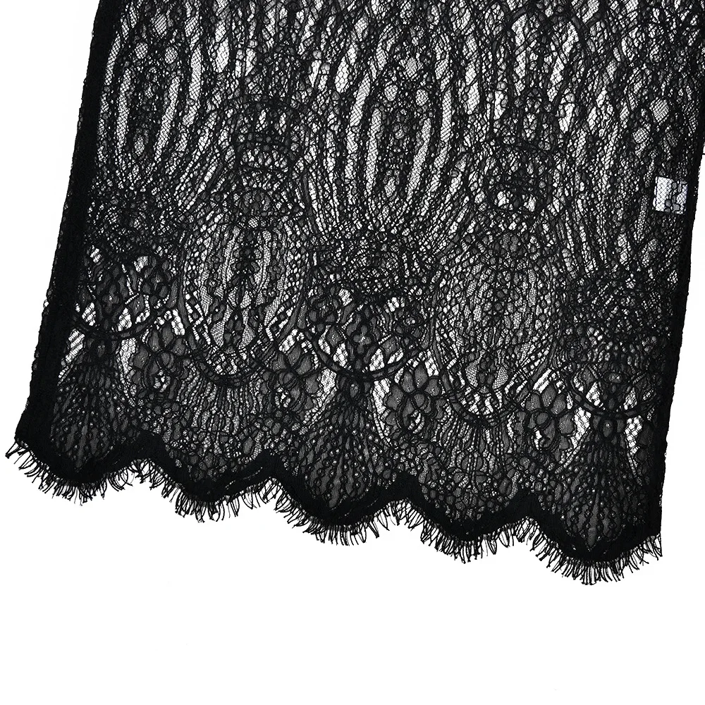 فستان JULISSA MO مثير بدون حمالات من الدانتيل الشفاف للنساء بياقة مدورة مفرغة مكون من قطعتين فستان أنيق للحفلات المسائية