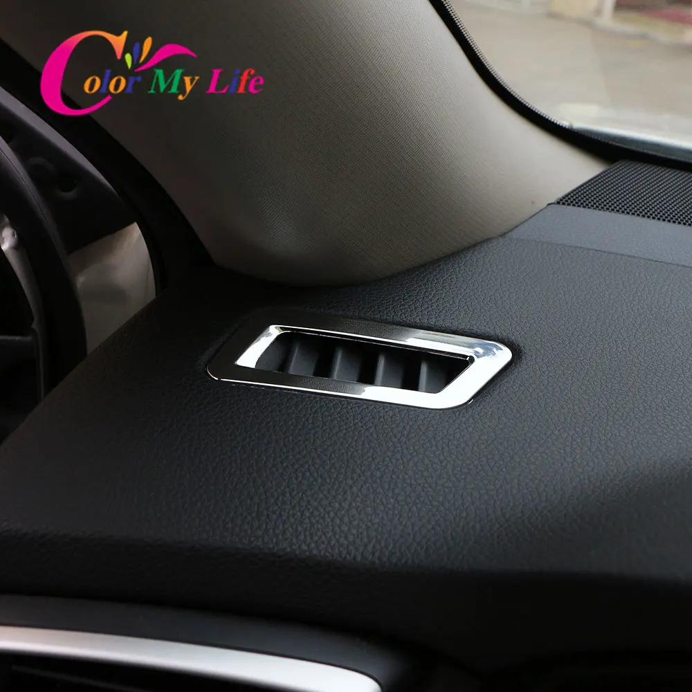 Car Air Conditioning Vent Outlet Cover Trim Sticker for Nissan X-trail Xtrail Rogue T32 2014-Qashqai J11 LHD Accessories with car air conditioner trim air conditioner trim air vents cover car moulding decoration interior moulding trim strip car styling stickers