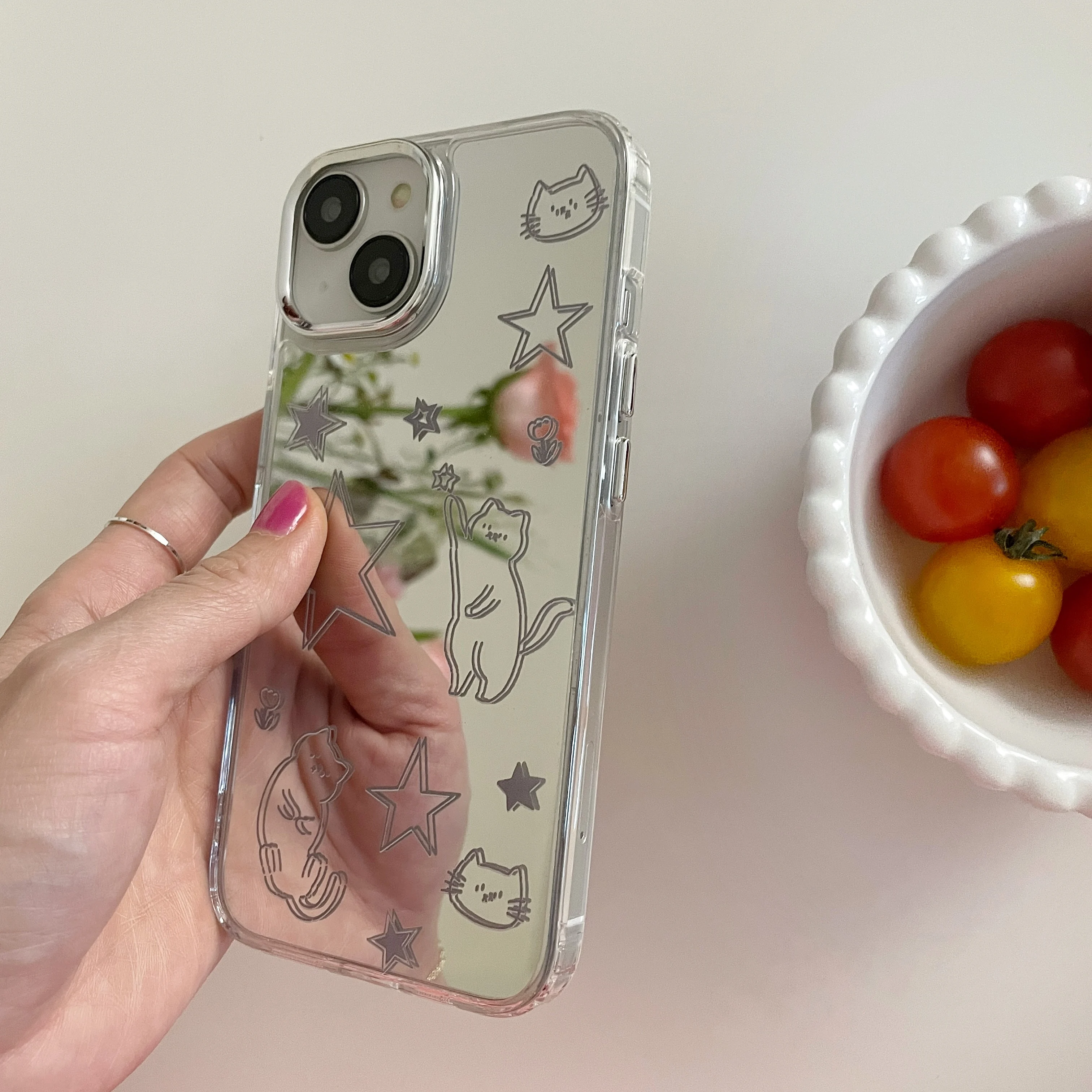 Electroplated Cartoon Cat Phone Case - Cute & Stylish Back Cover