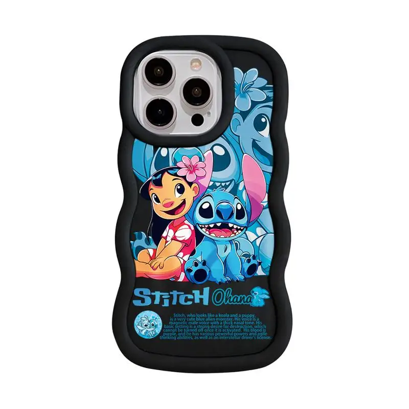 thumbnail image 1 of Funda de teléfono Disney Lilo y Stitch Angel Macaron Waves para iPhone 15 14 13 12 11 pro Max XS X 7 8 plus, funda de silicona suave para dulces, 1 of 5
