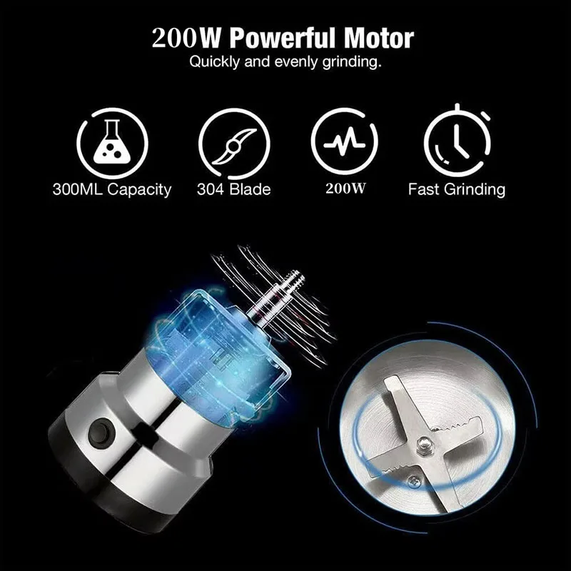 Electric Grinder Coffee Grinder 4-leaf Cereal Grinding Coffee Chopped Home Electric Coffee Grinder Nut Bean Flavor Mixer