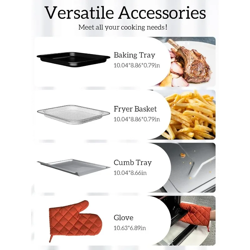 Air Fryer Oven Combo, 12.6 Quart Compact Microwavable Countertop Oven, 9 Presets and 1 DIY Function 6