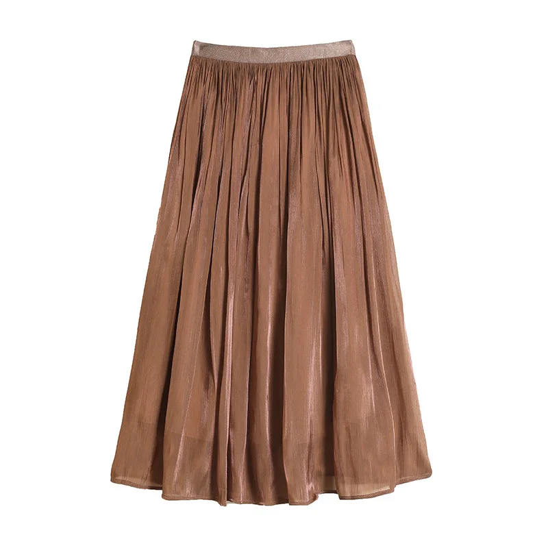 

Summer Fashion Streaming Yarn Pleated Skirts Women 2023 Summer Temperament A-line Skirt Mesh y2k Skirt
