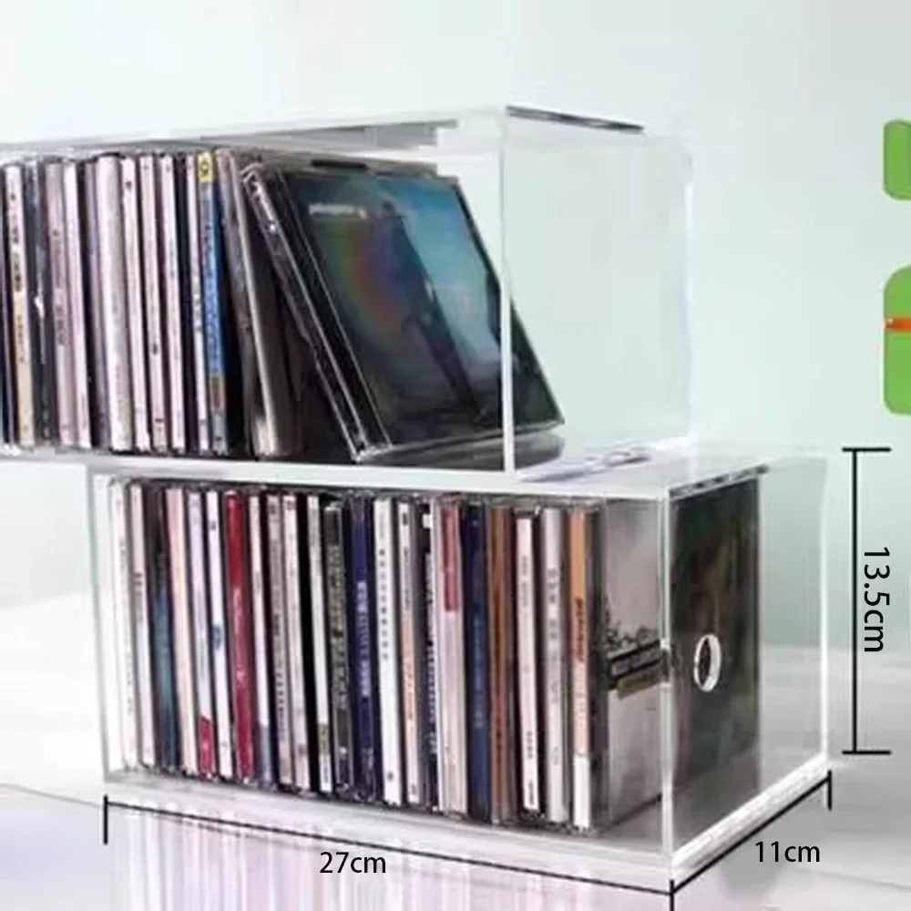 아크릴 CD 보관함 CD 정리함 케이스 스태커블 레코드 앨범 게임 디스크 디스플레이 박스 보관 정리 투명함
