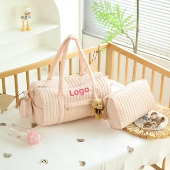 Borsa portaoggetti per passeggino da viaggio trapuntata Borsa da viaggio per organizer per passeggino di grande capacità con due cinghie per passeggino per pannolini