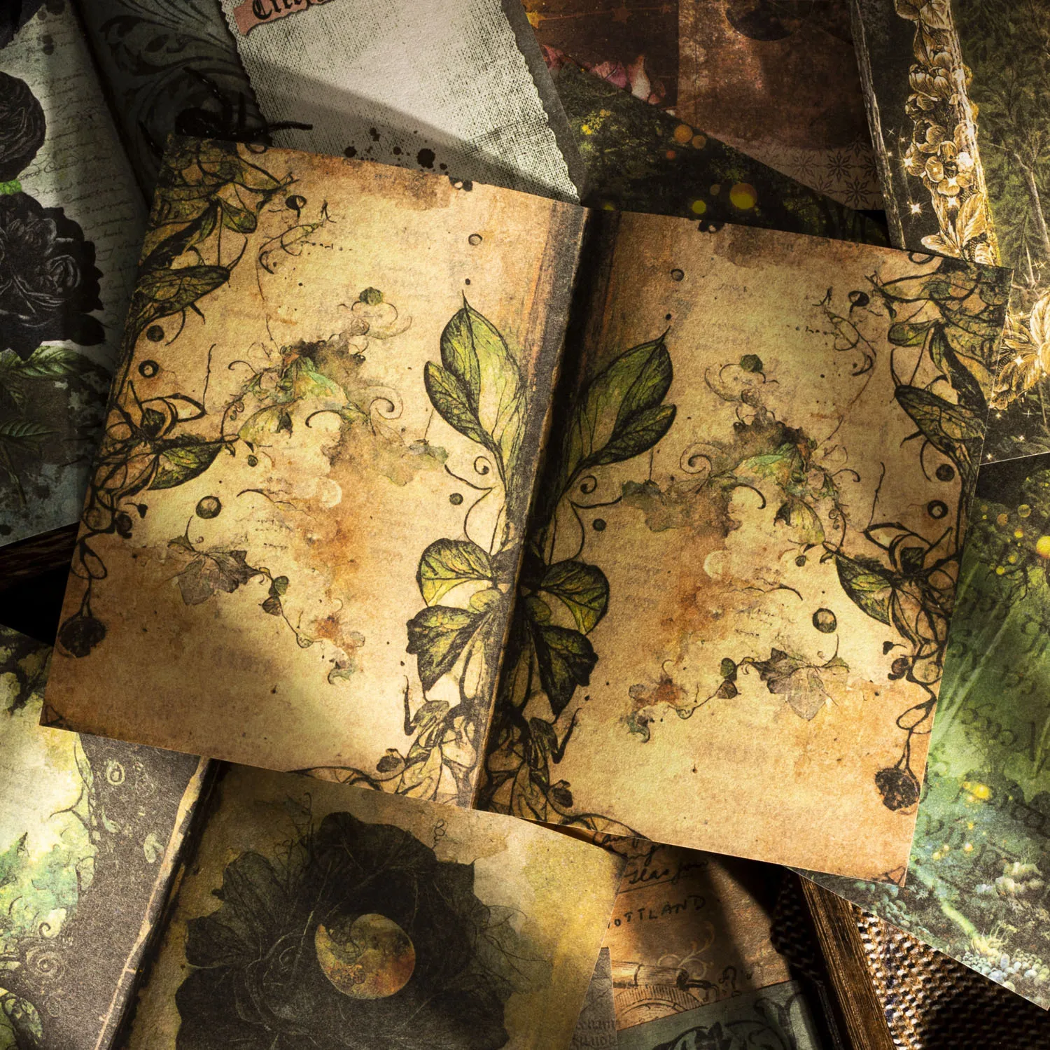 

40pcs/lot Memo Pads Material Paper Vintage Greenfield Garden Junk Journal Scrapbooking Cards Retro Background Decoration Paper