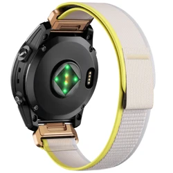 Soft Nylon Quick Release Strap - 20mm Easy Fit Watch Band Bracelet - Quick fit 20mm (Yellow white)