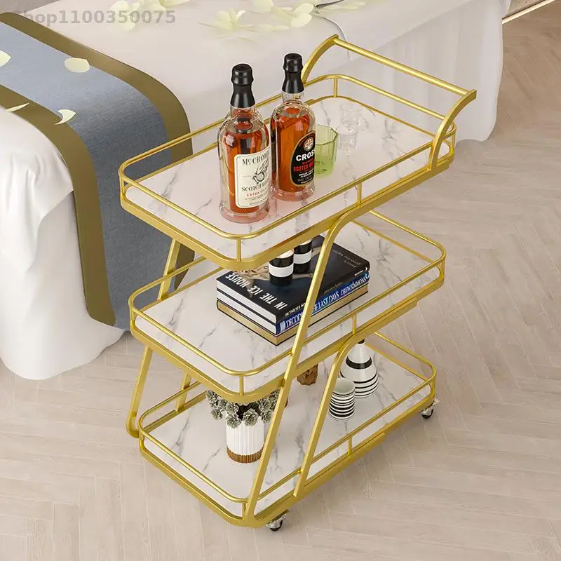 Nordic hotel wine and tea cart trolley commercial restaurant mobile food delivery car mute household trolley rack