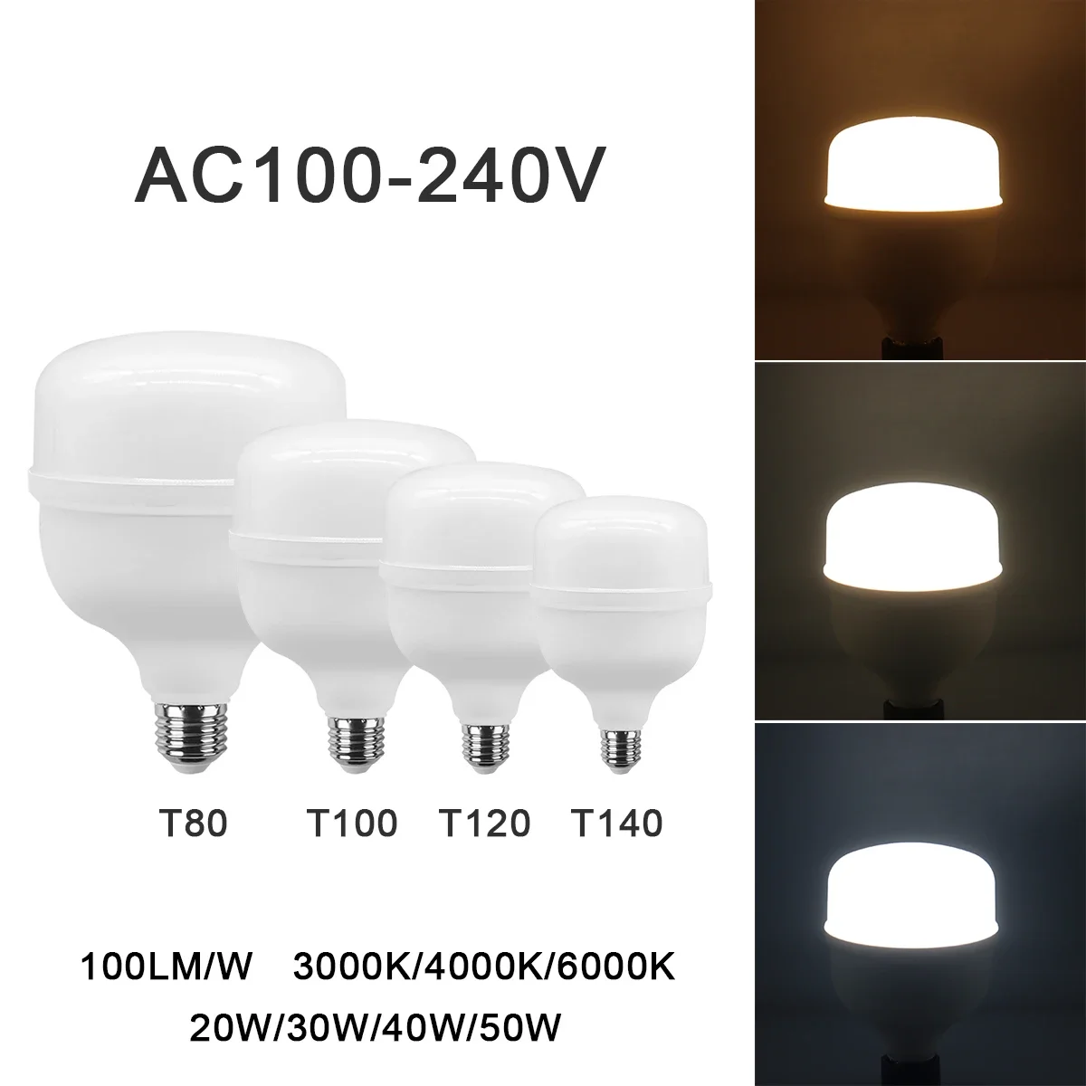5pcs LED Lamp Bulb LED Light Bombilla 50W 40W 30W 20W Hight Lumen LED Lampada AC 110V 220V E27 Lighting Lamp Lampara Led