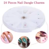 24Pcs Nail Pendants DIY Set with Dangle Nail Charm Piercing Tool Hand Drill nail charm nail pendant 5